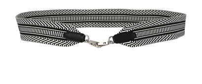 Hermes Sangle Cavale 50MM Bag Strap, &pound;595, Accessories, Black/White, Canvas, Front view